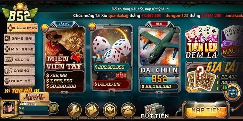 Kho game của B52 game bài đổi thưởng mới nhất 2024